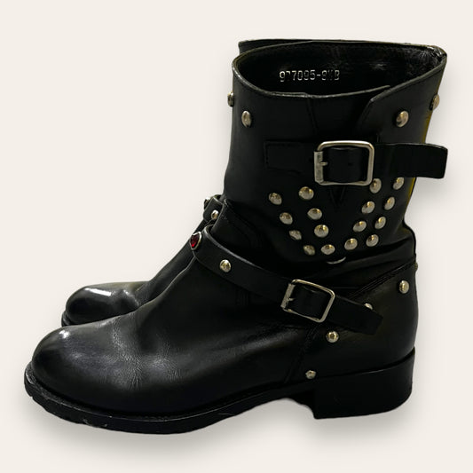 Studded leather ankle boots by Ralph Lauren