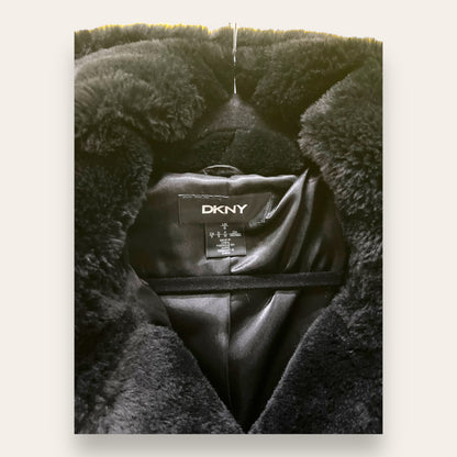 Faux Fur Hooded Coat by DKNY