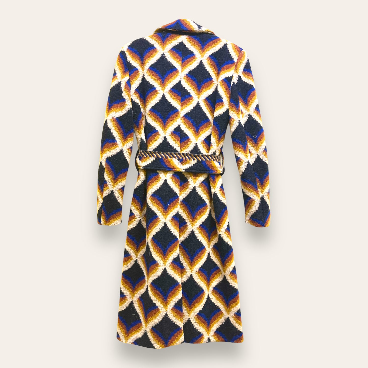 Colourful geometric print coat by Le Superbe